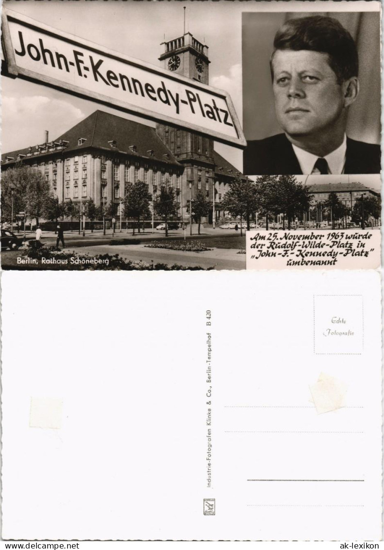 Ansichtskarte Schöneberg-Berlin Rathaus, John F. Kennedy 1964 - Schoeneberg