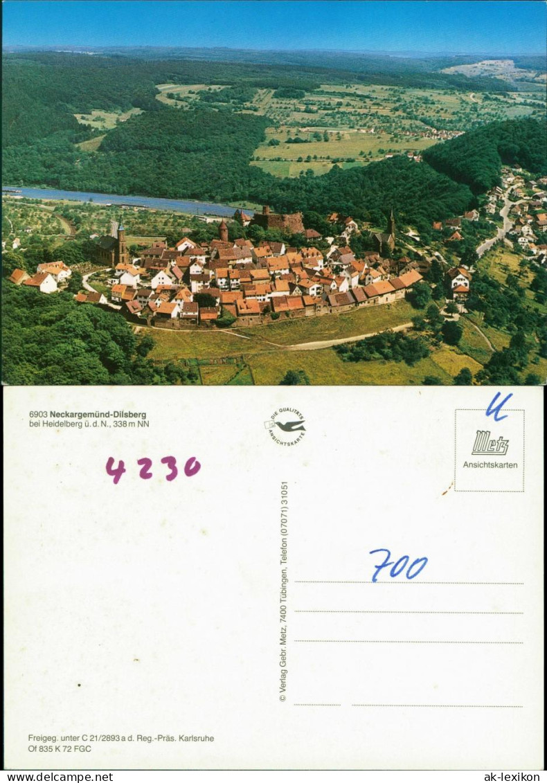 Ansichtskarte Dilsberg-Neckargemünd Luftaufnahme Luftbild-AK 1970 - Neckargemünd