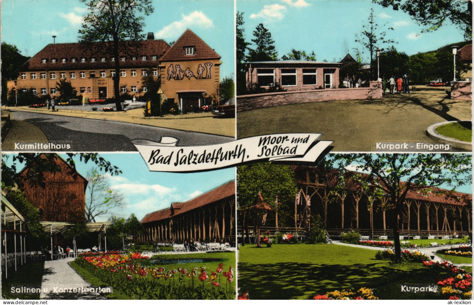 Bad Salzdetfurth Mehrbild-AK Kurpark, Kurhaus, Salinen Konzertgarten 1965 - Bad Salzdetfurth