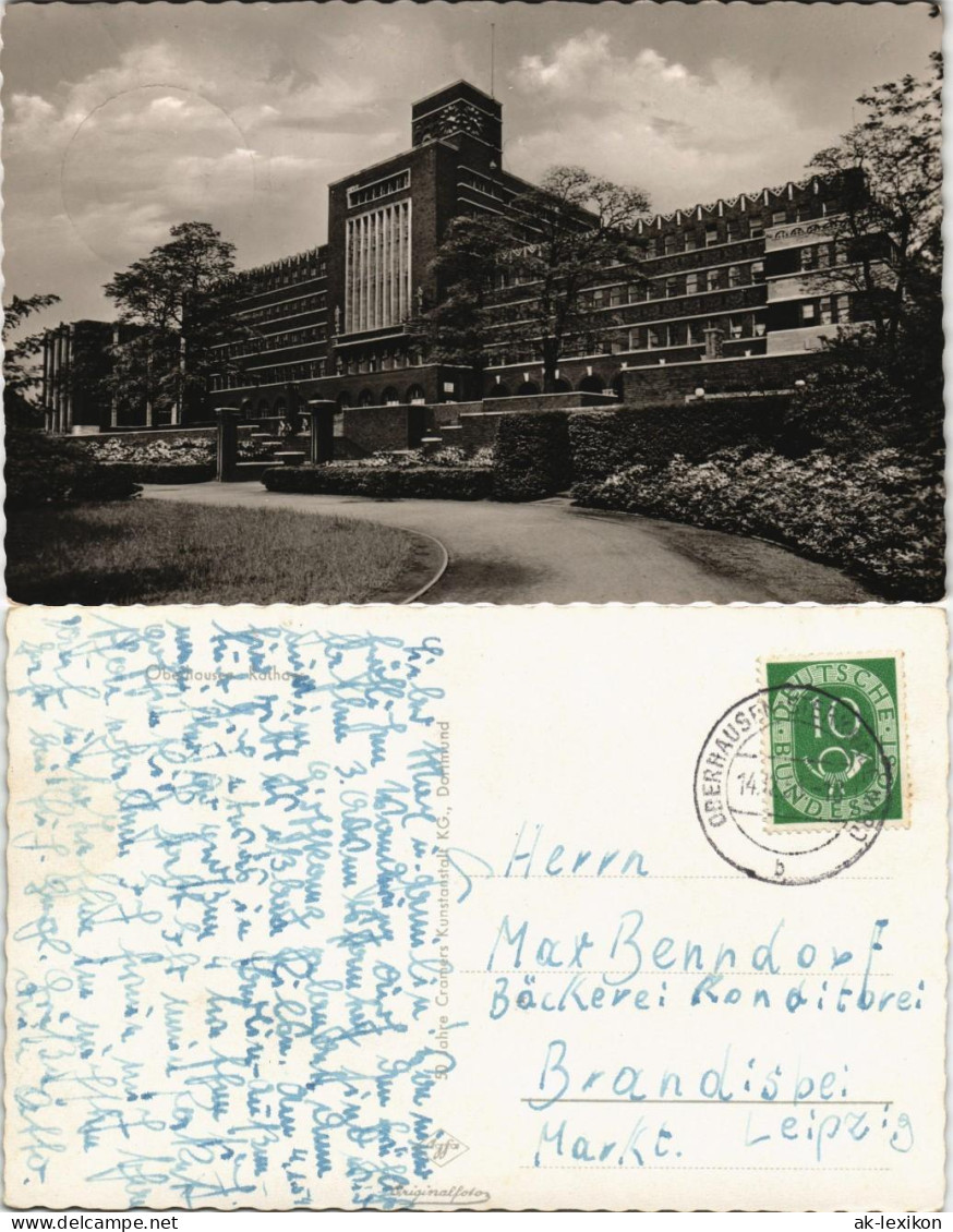 Ansichtskarte Oberhausen Partie Am Rathaus 1955 - Oberhausen