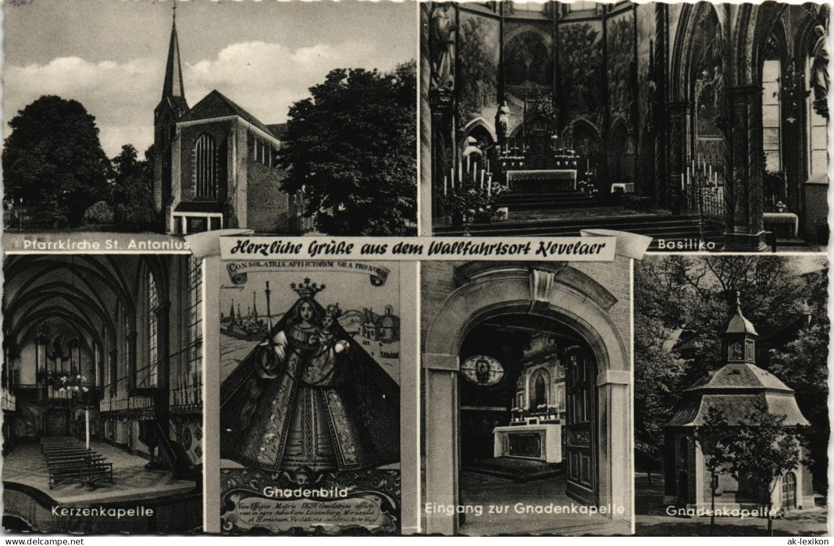 Ansichtskarte Kevelaer Mehrbild-AK Wallfahrtsort Kirche Innen & Außen 1960 - Kevelaer