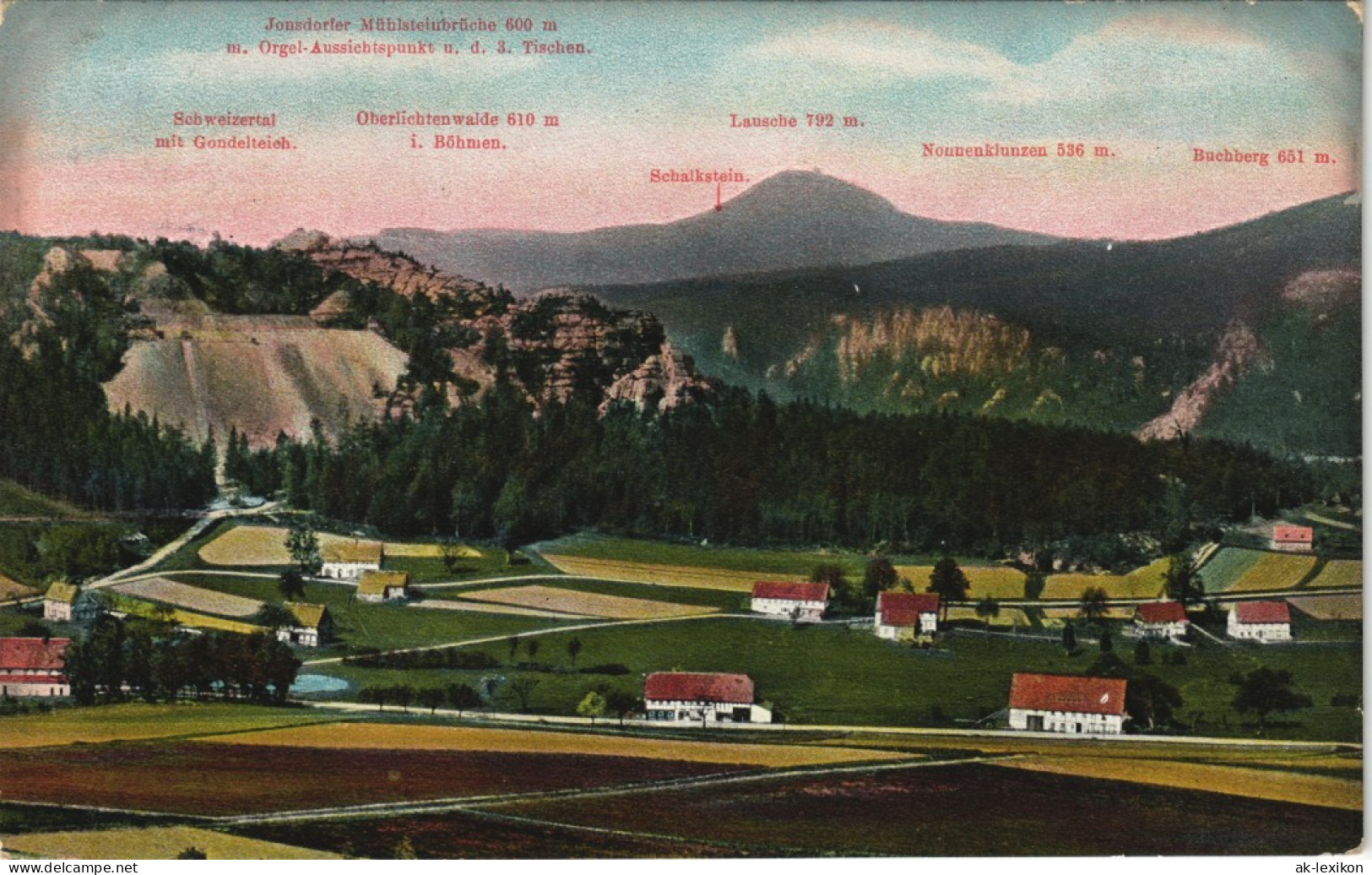 Ansichtskarte Jonsdorf Umland-Ansicht 1915/1910   Gelaufen Mit Stempel JONSDORF - Jonsdorf