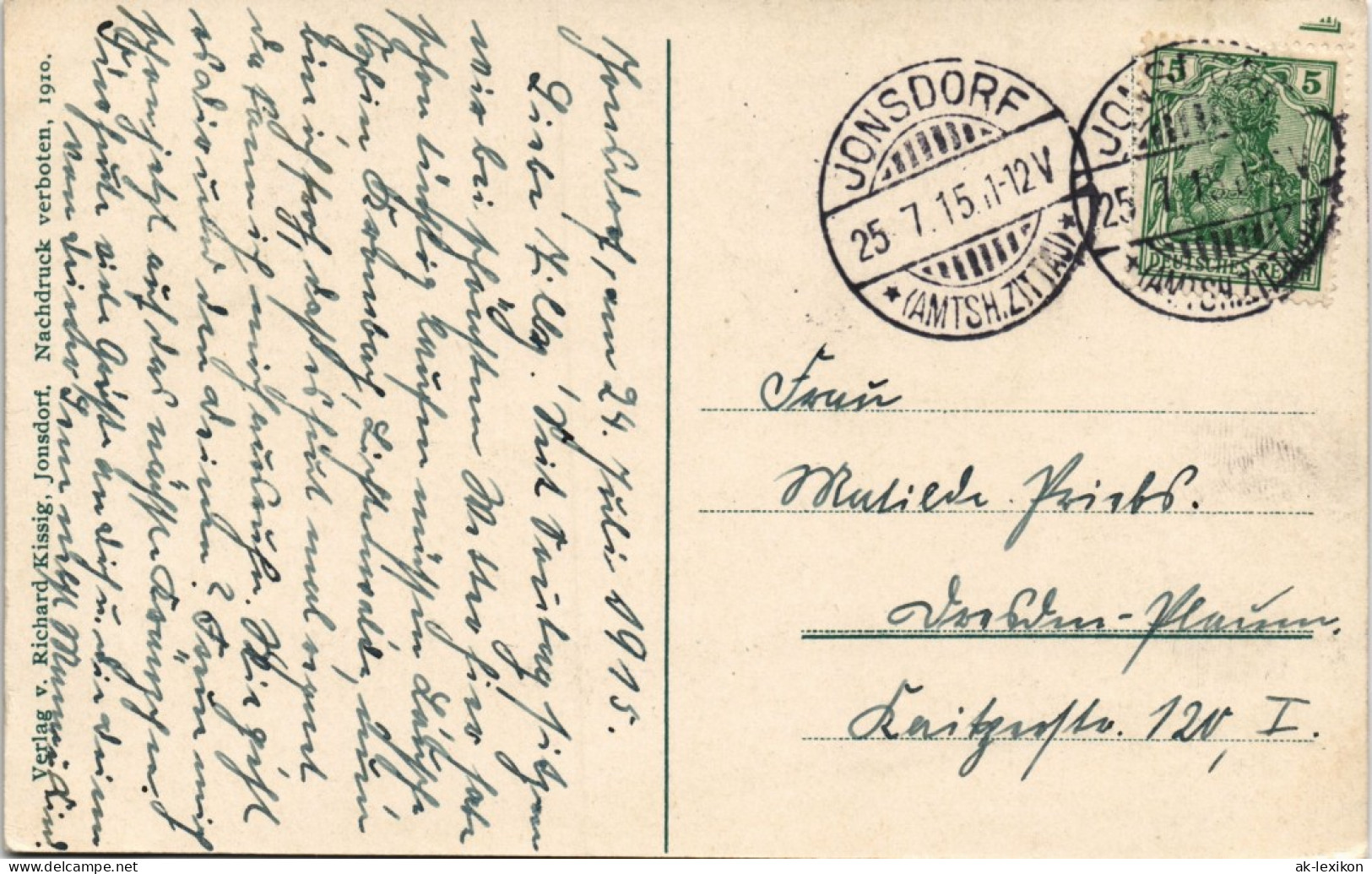 Ansichtskarte Jonsdorf Umland-Ansicht 1915/1910   Gelaufen Mit Stempel JONSDORF - Jonsdorf