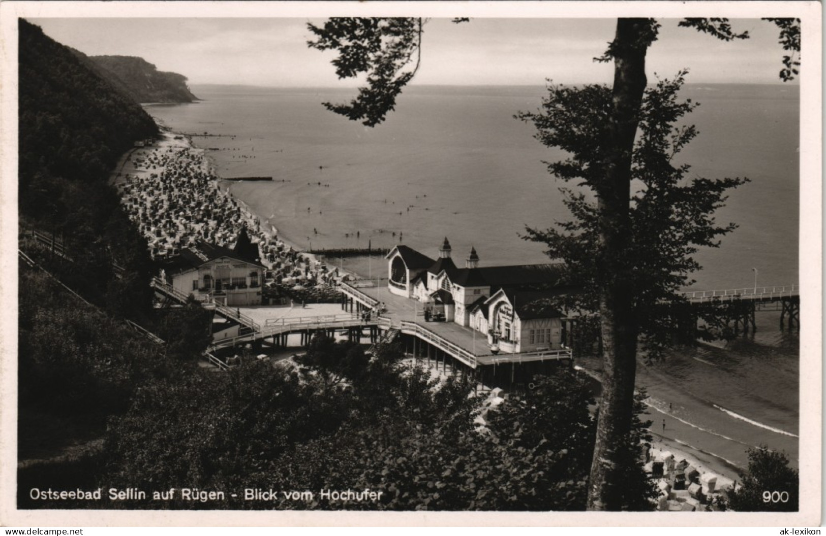 Ansichtskarte Sellin Blick Vom Hochufer Auf Strand Und Seebrücke 1930 - Sellin