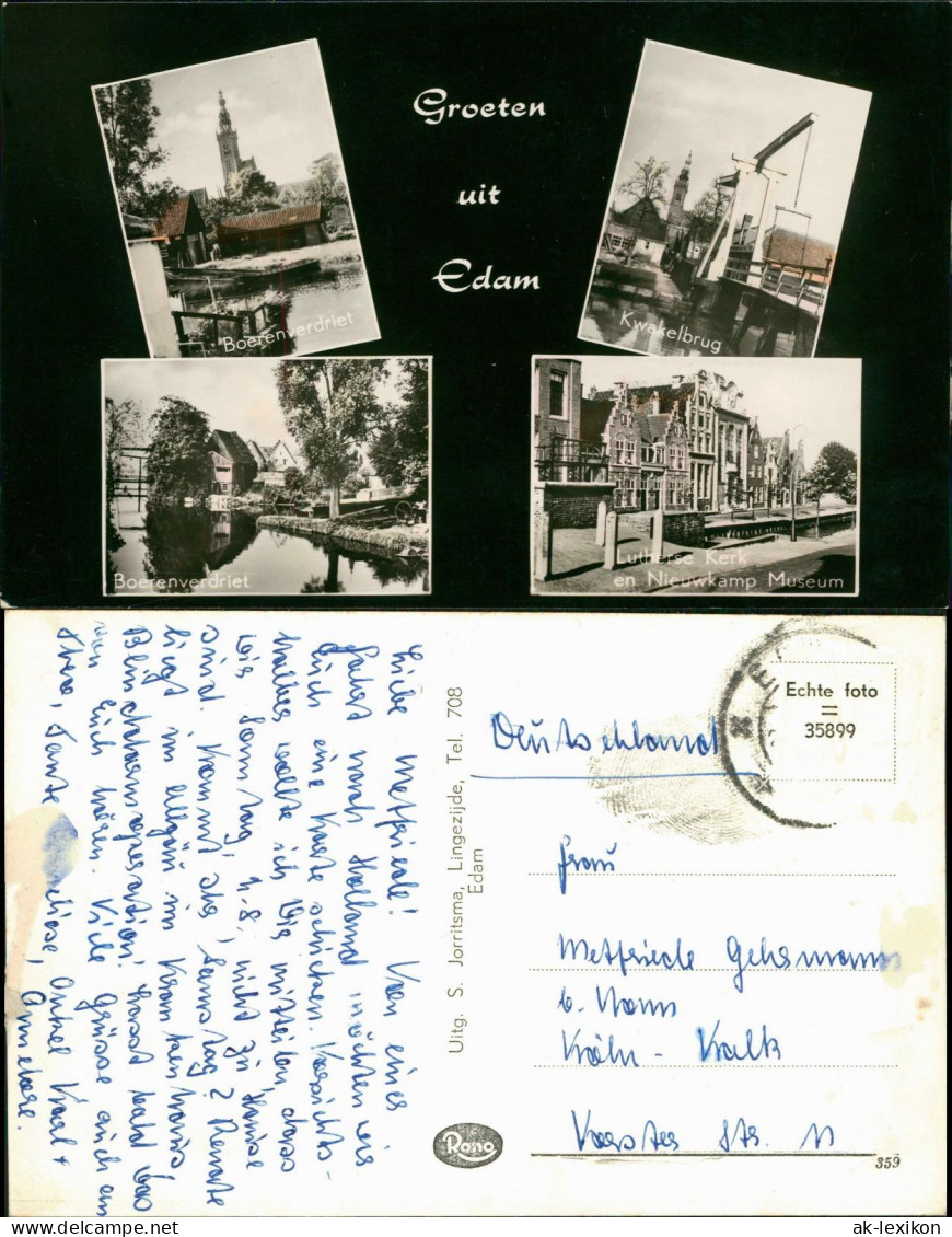 Postkaart Edam-Edam-Volendam Mehrbildkarte Mit 4 Ortsansichten EDAM 1955 - Edam