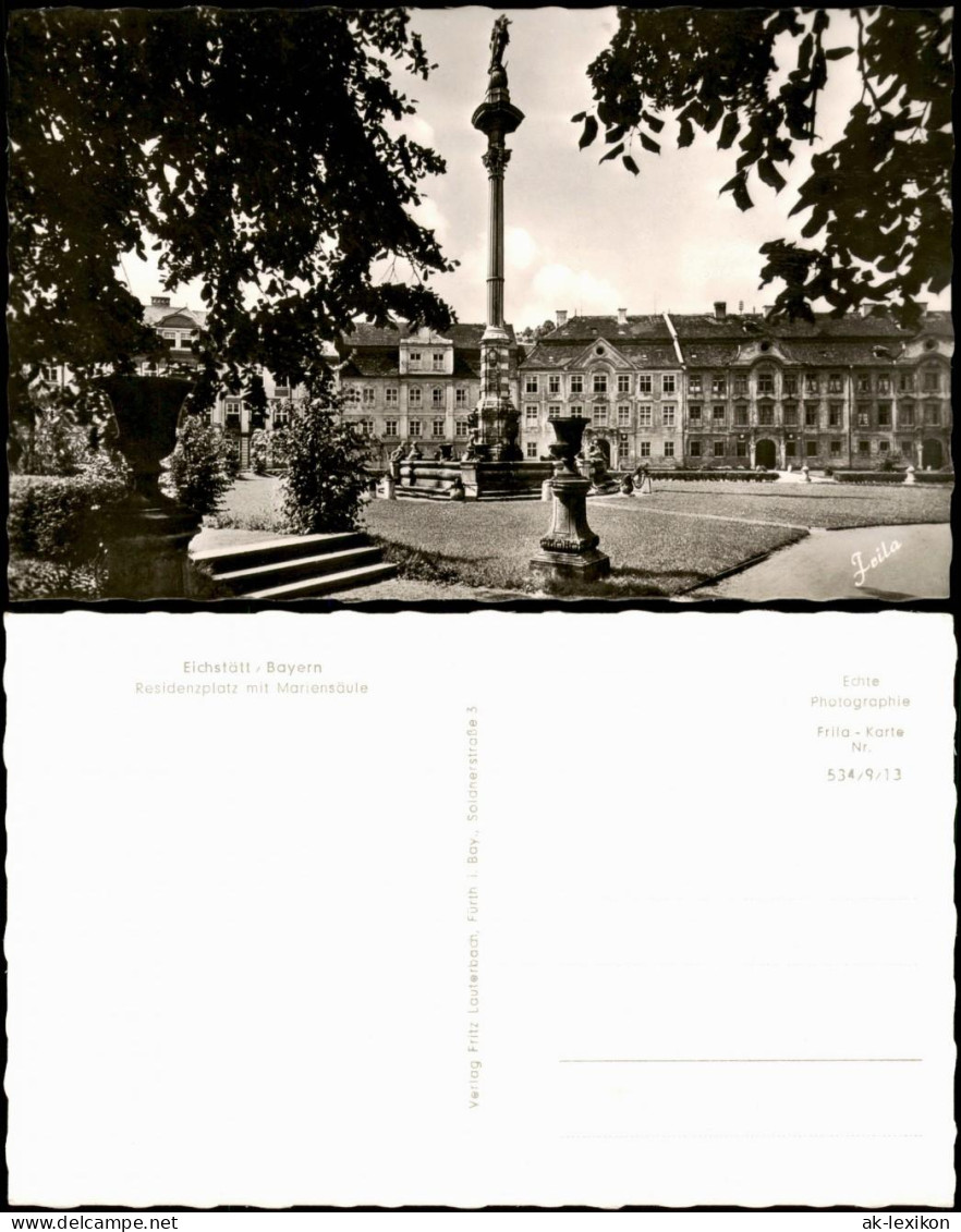 Ansichtskarte Eichstätt Partie Am Residenzplatz Mit Mariensäule 1960 - Eichstaett