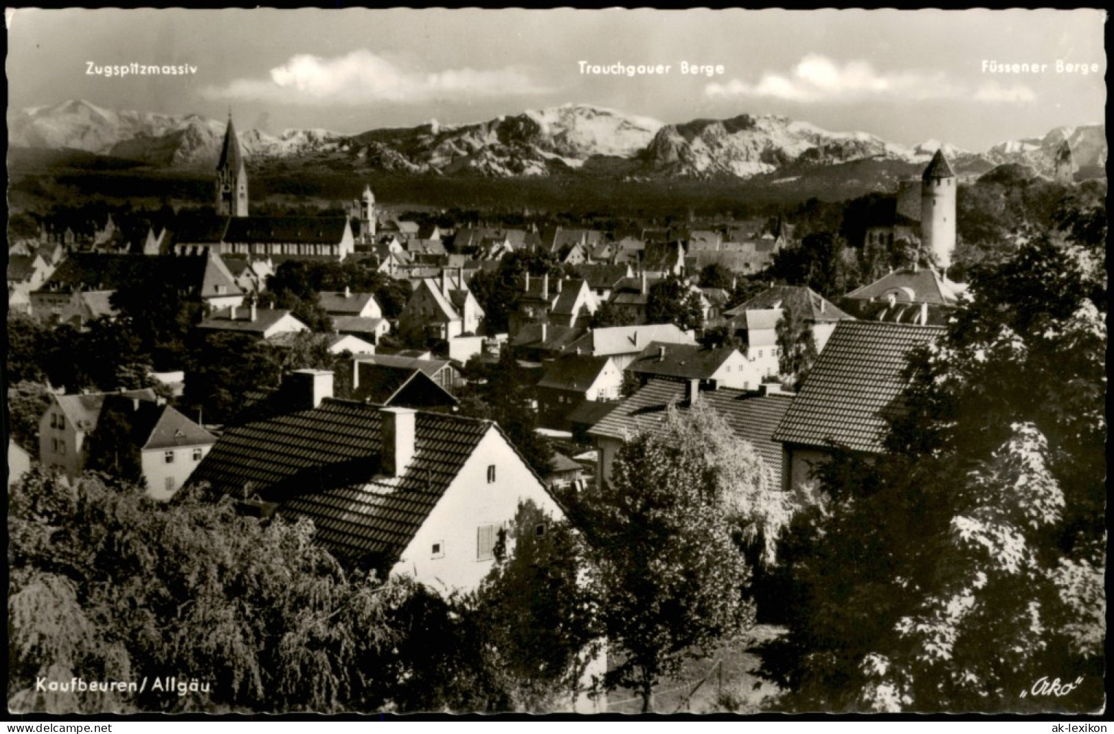 Ansichtskarte Kaufbeuren Panorama-Ansicht Blick Zu Den Alpen 1960 - Kaufbeuren