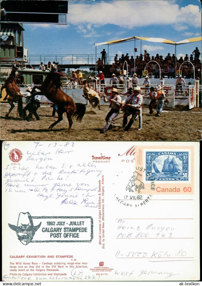 Postcard Calgary Wild Horse Race (Pferde-Rennen) 1982 - Otros & Sin Clasificación