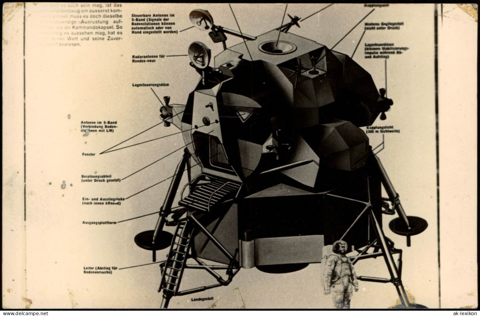 Ansichtskarte  Flugwesen - Raumfahrt Mondlandefähre Mit Beschreibung 1969 - Space