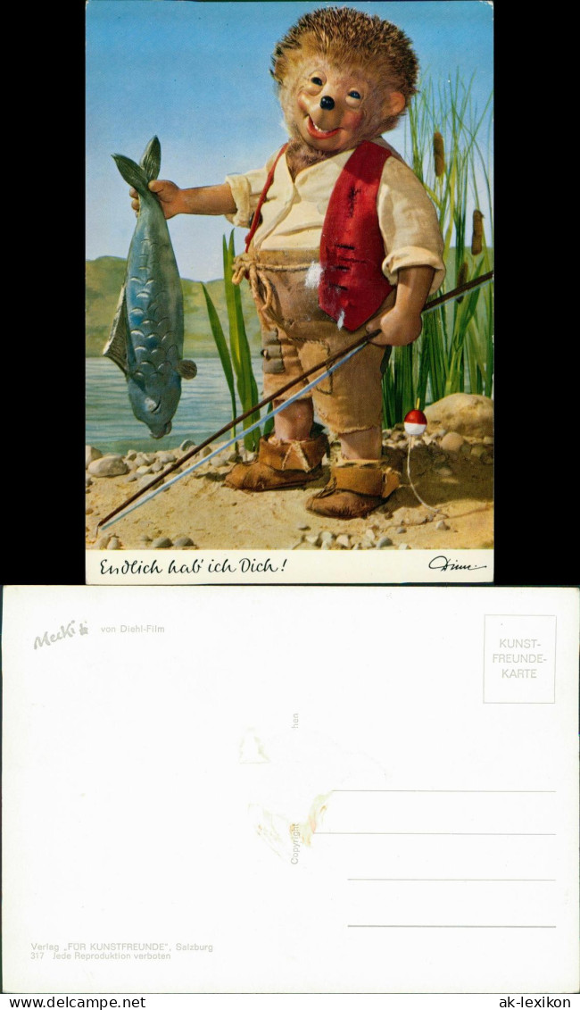 Ansichtskarte  Endlich Hab' Ich Dich! Mecki Mit Fisch, Angler 1960 - Mecki