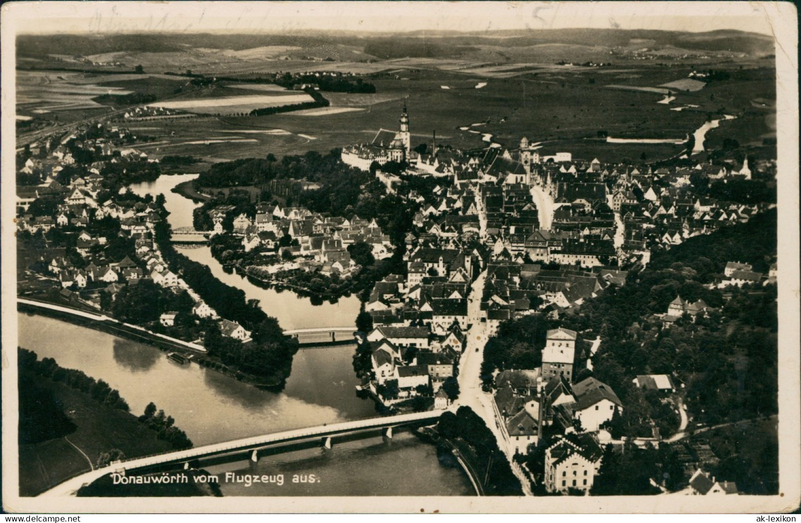 Ansichtskarte Donauwörth Luftbild, Flugzeugaufnahme 1937 - Donauwoerth