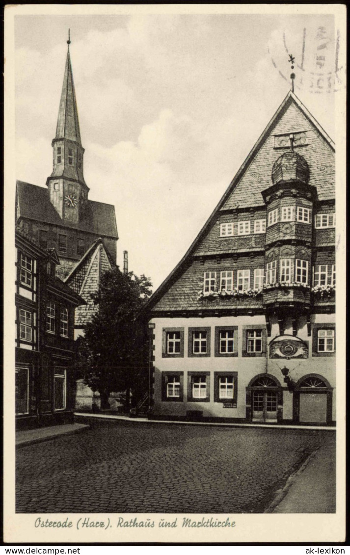 Ansichtskarte Osterode (Harz) Rathaus Und Marktkirche Harz 1959 - Osterode