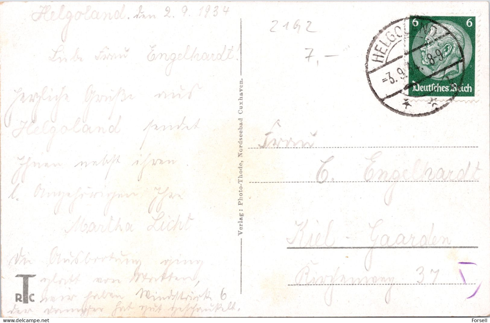 Nordseebad Insel Helgoland (Stempel "Helgoland 1934") - Helgoland