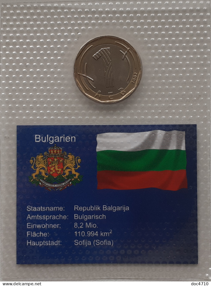 Bulgaria 1 Lev 2002, St. Ivan Rilsky, KM#254, Unc Bi-metallic Sealed - Bulgarien