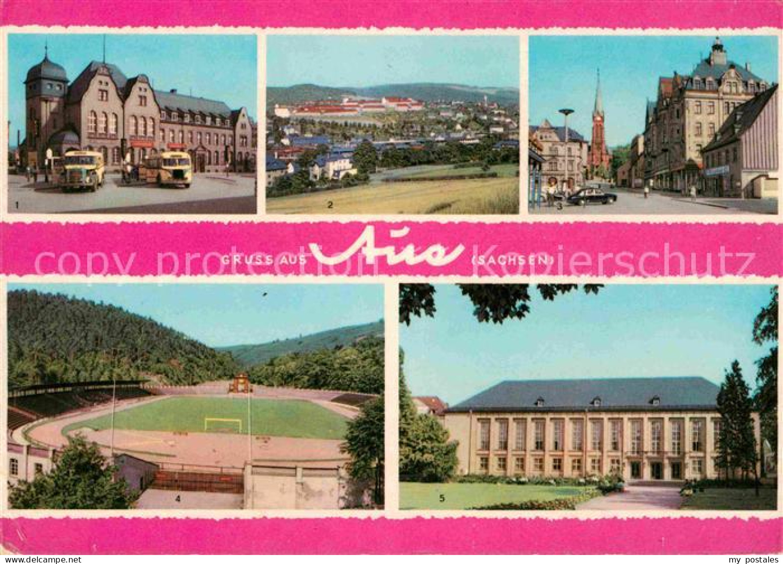 72651984 Aue Erzgebirge Post Gesamtansicht Altmarkt Stadion Kulturhaus Aue - Aue