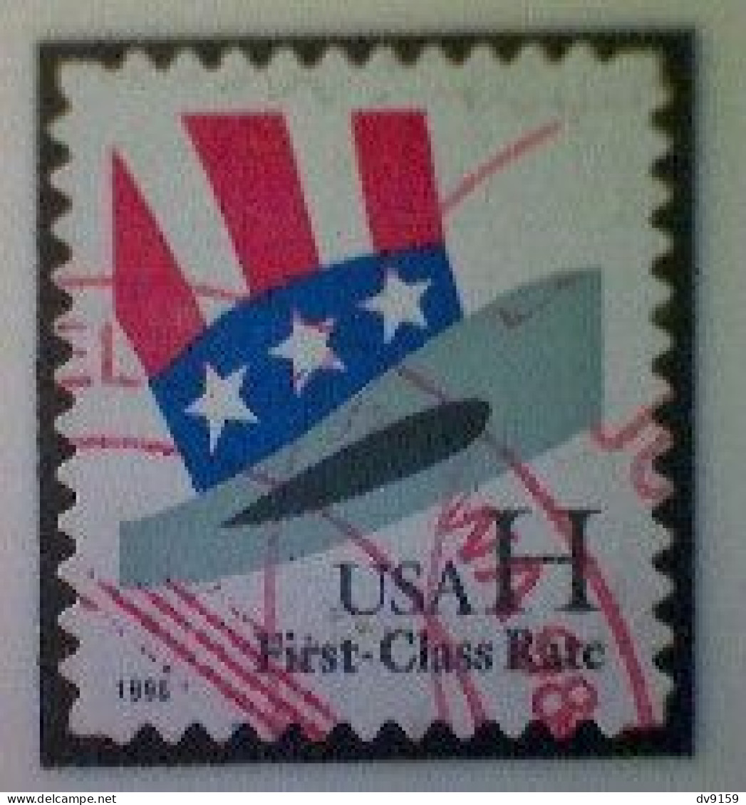 United States, Scott #3268, Used(o),1998, Uncle Sam Hat, (33¢), Black, Red, White, And Blue - Used Stamps