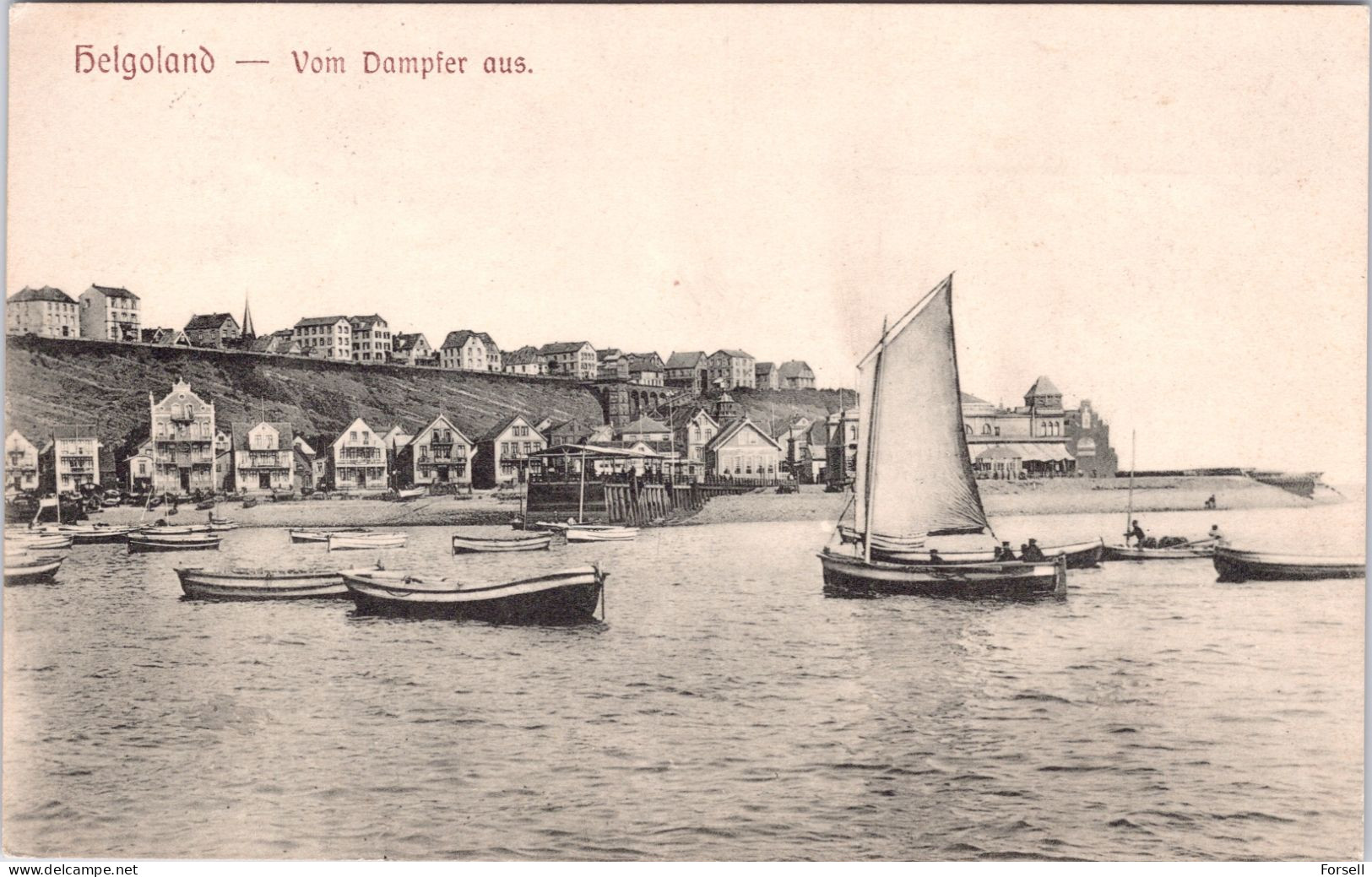 Helgoland , Vom Dampfer Aus (Stempel: Helgoland 1908) - Helgoland