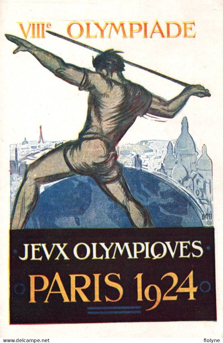 Jeux Olympiques PARIS 1924 - VIIIème Olympiade - Illustrateur - Lanceur De Javelot - Olympics Games Sport - Giochi Olimpici