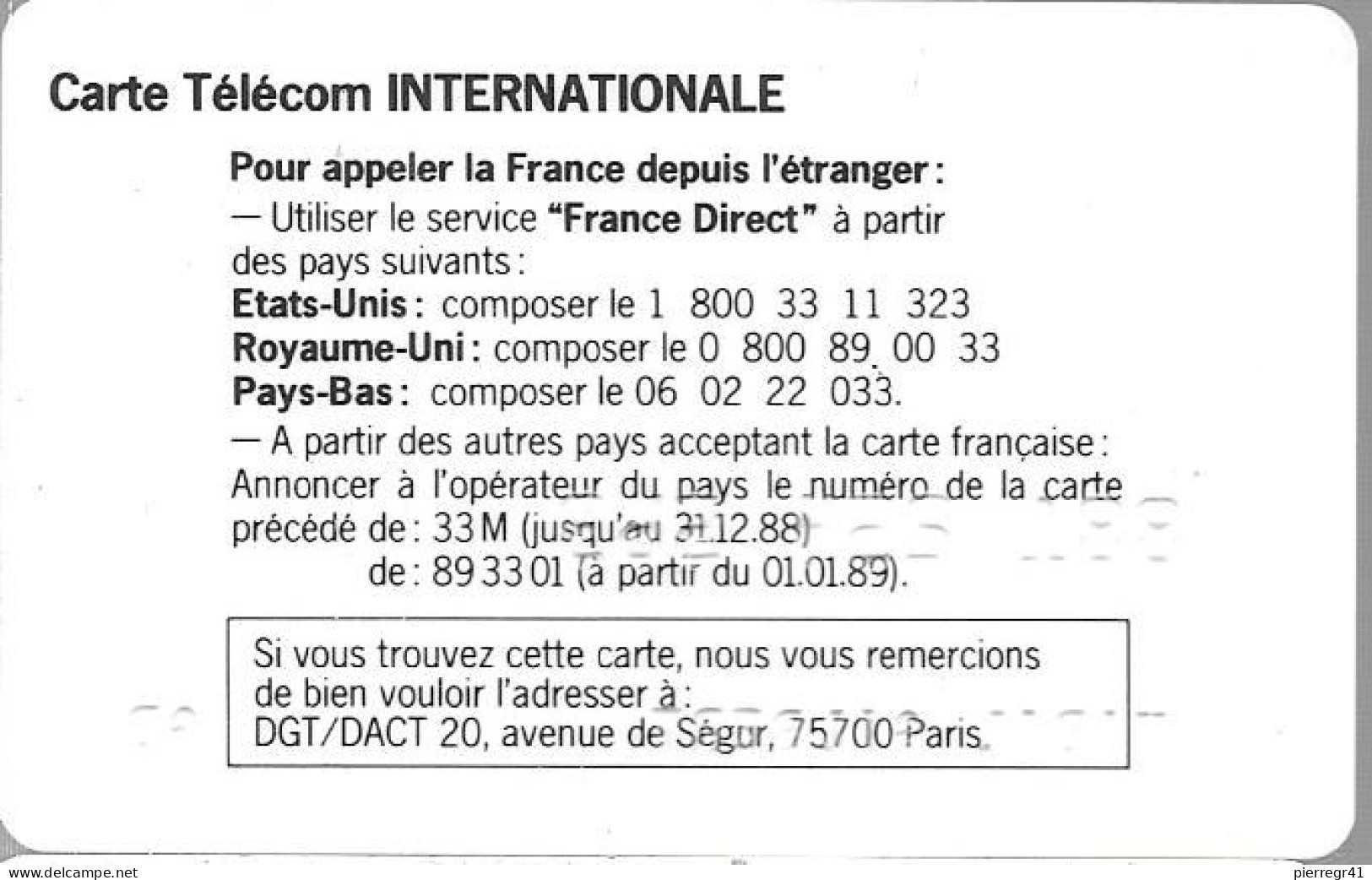 1-CARTE PUCE-BULL D-FT-INTERNATIONALE-PYJAMA BLEU-V° Texte Noir-France Direct-TBE/RARE -  Cartes Pastel   
