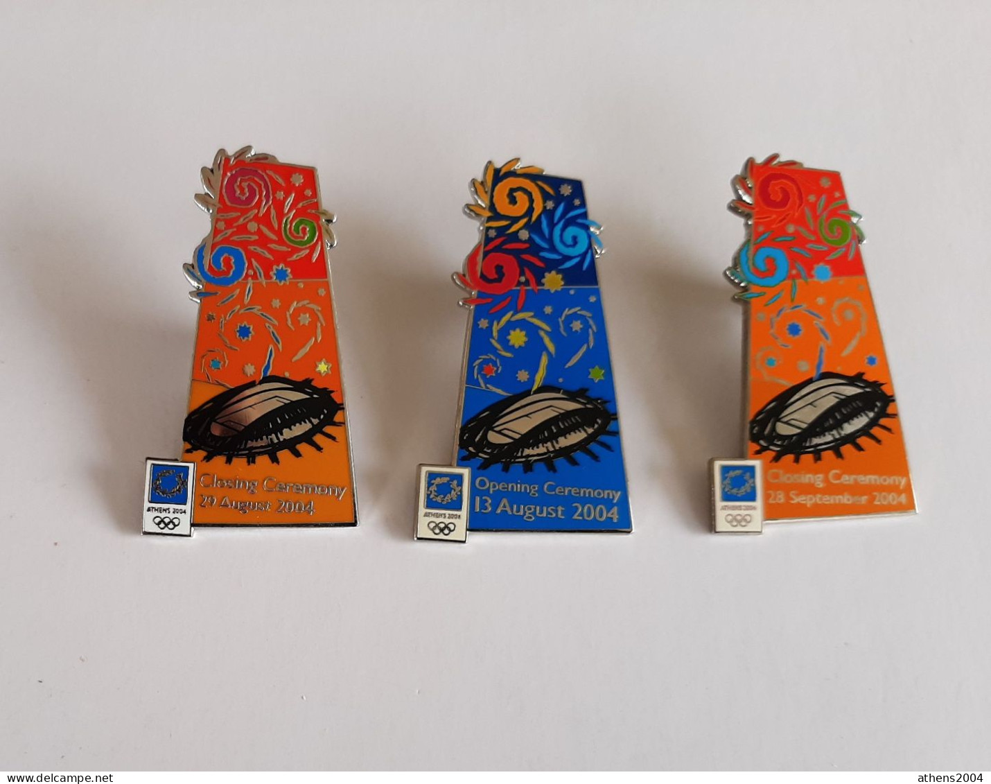 @ Athens 2004 Olympic Games - Opening & Closing Ceremony Set Of 3 Venue Pins... - Olympic Games