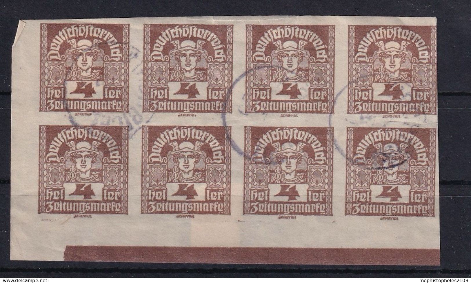 AUSTRIA 1920/21 - Canceled - ANK 294 - Block Of 8! - Used Stamps