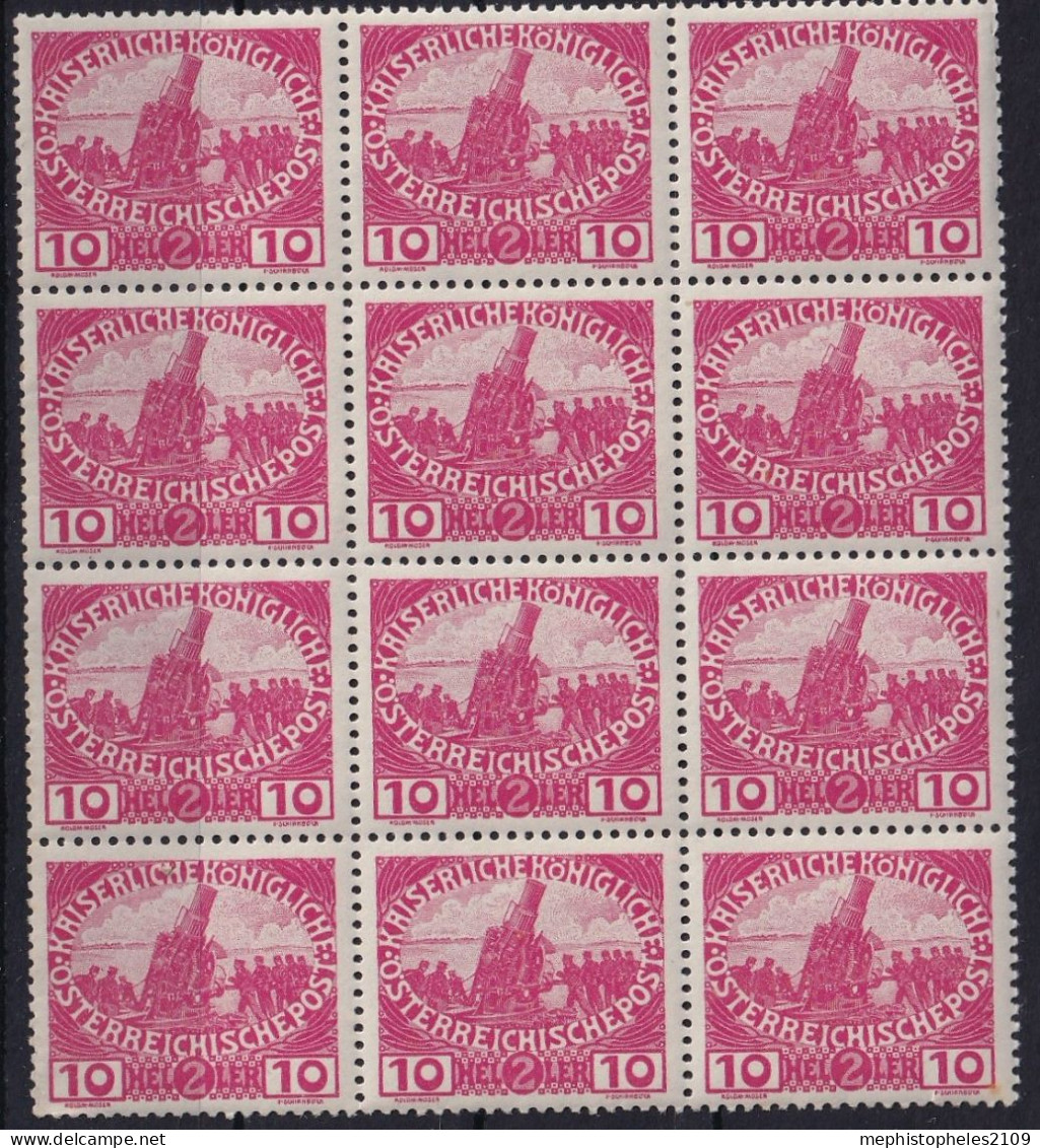 AUSTRIA 1915 - MNH - ANK 182 - Block Of 12 - Nuevos