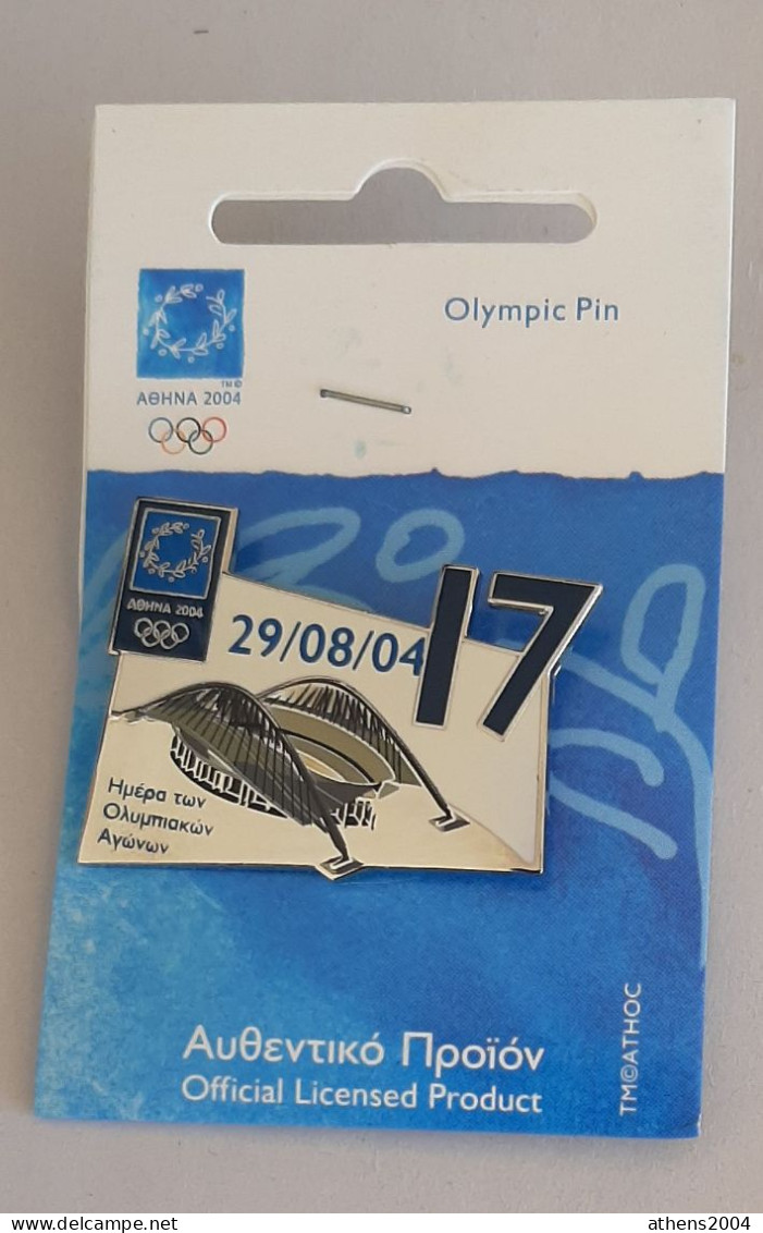 @ Athens 2004 Olympic Games - days of Games with the OAKA stadium, full set of 17 pins