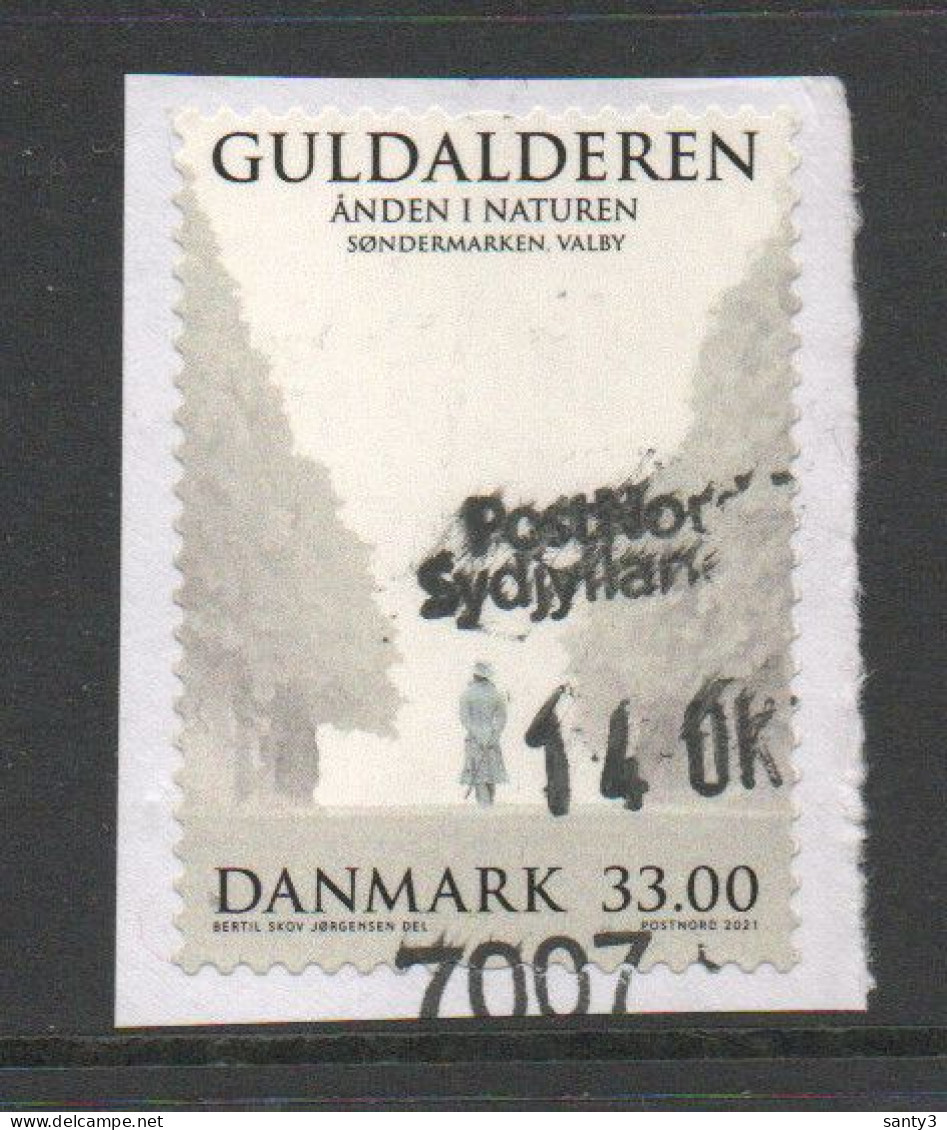 Denemarken 2021 Yv 1986 Hoge Waarde, Gestempeld Op Papier - Gebraucht