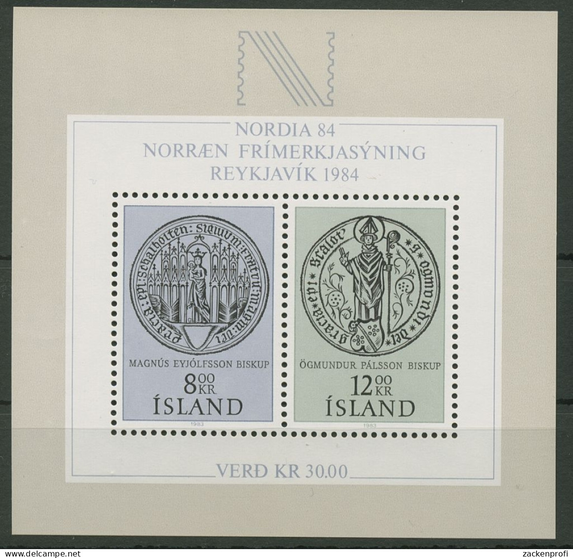 Island 1983 Int. Briefmarken-Ausstellung NORDIA '84 Block 5 Postfrisch (C90053) - Blocs-feuillets