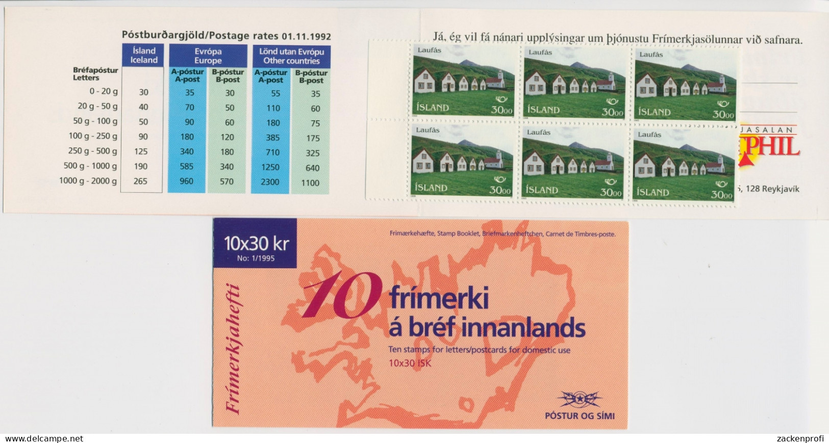 Island 1995 NORDEN Tourismus Markenheftchen 824/25 MH Postfrisch (C90526) - Markenheftchen