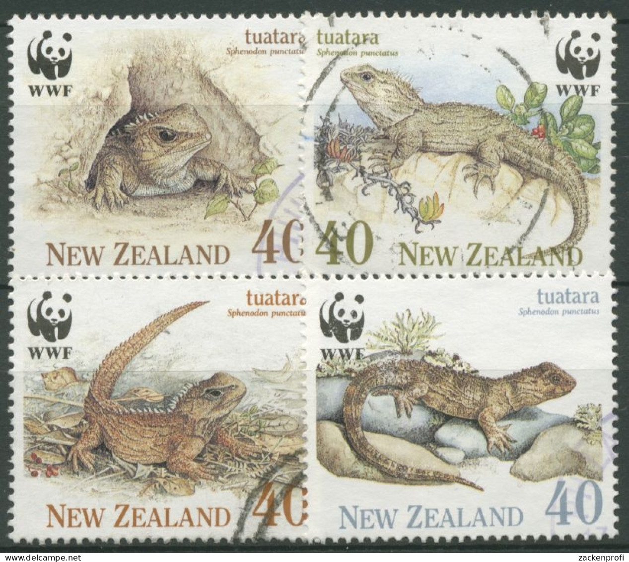 Neuseeland 1991 WWF Naturschutz Brückenechse 1160/63 Gestempelt - Usados