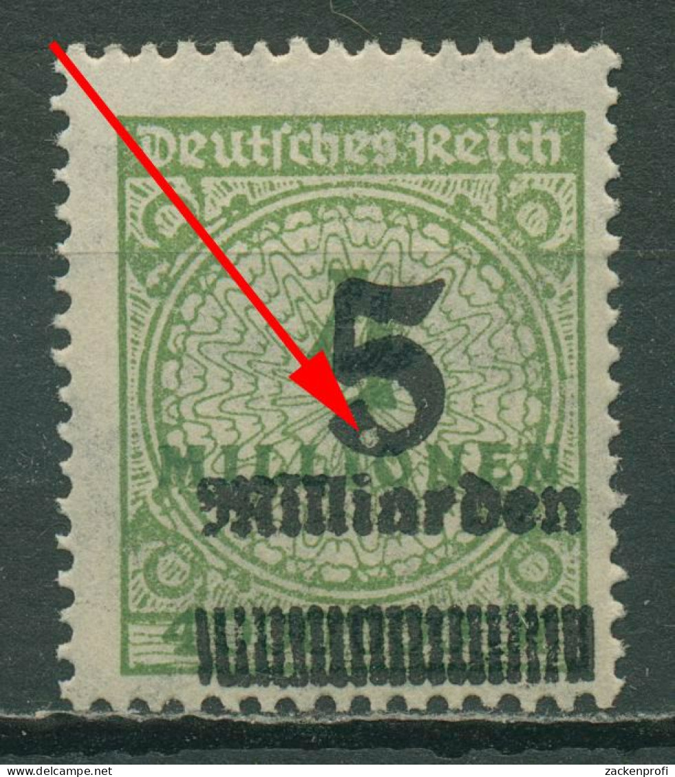 Deutsches Reich 1923 Korbdeckelmuster Mit Plattenfehler 333 A PF ? Postfrisch - Abarten & Kuriositäten