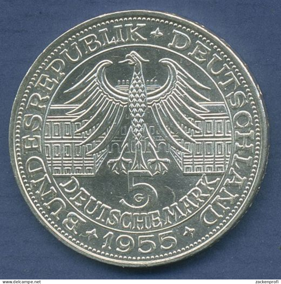 Deutschland 5 DM 1955 Markgraf Von Baden, J 390 Vz (m6448) - 5 Mark
