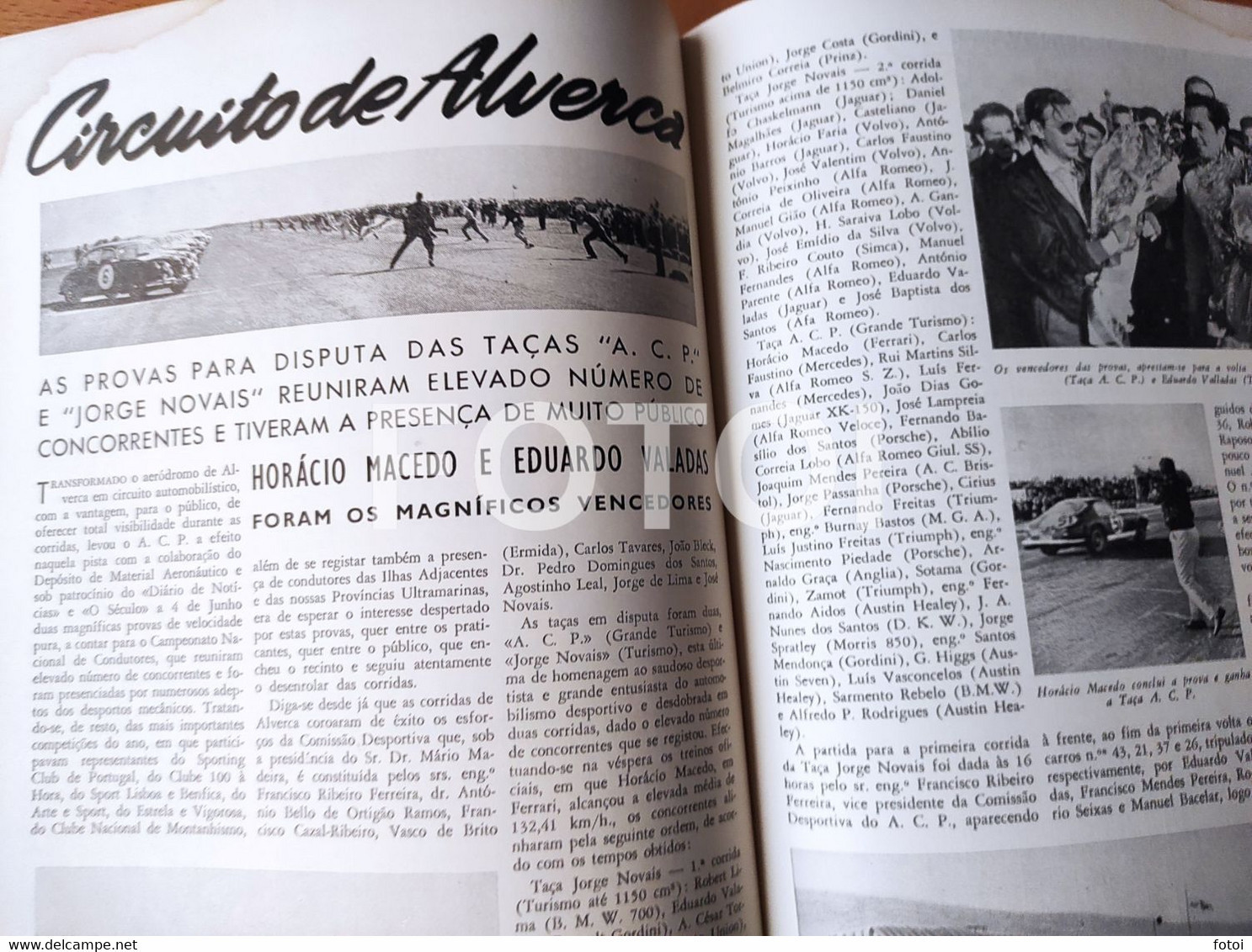 1961 CIRCUITO DE ALVERCA MONDENGO JAGUAR REVISTA  ACP AUTOMOVEL CLUB PORTUGAL