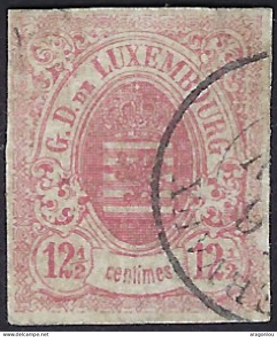 Luxembourg - Luxemburg - Timbres - Armoires 1859    12,5C.   *    Certifié       Michel 7    VC. 200,- - 1859-1880 Wapenschild