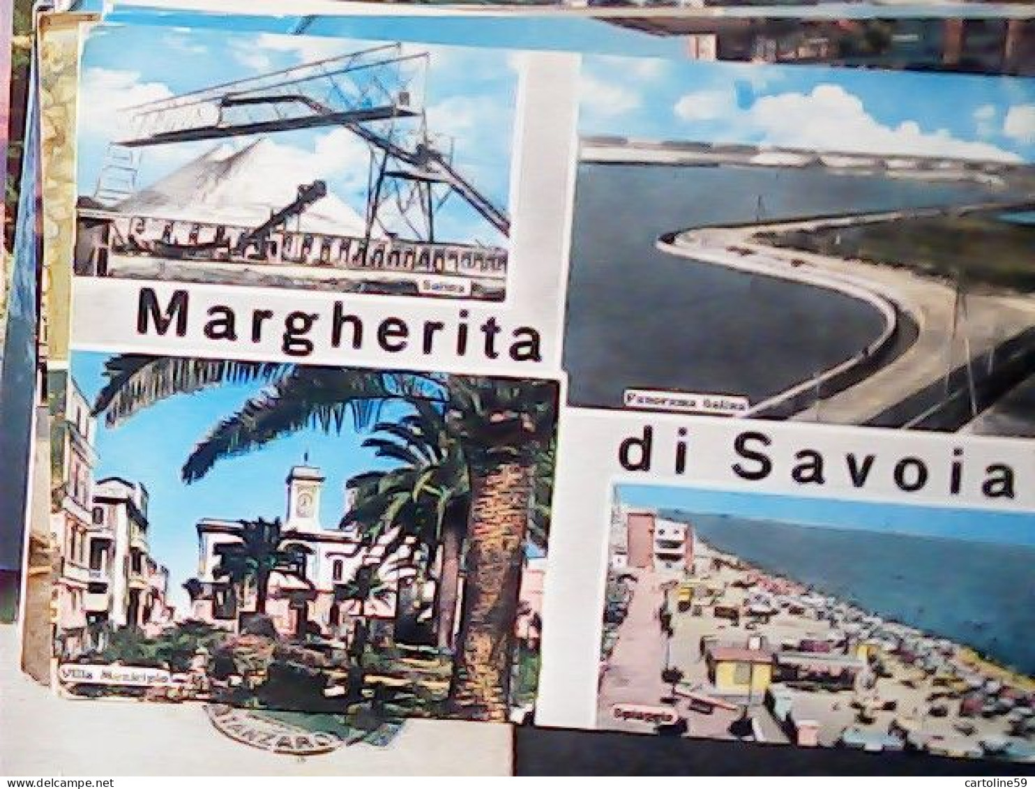 4 CARD  MARGHERITA DI SAVOIA  SALINE E CHIESA  SPIAGGIA  VB1965<  JU6590 - San Severo