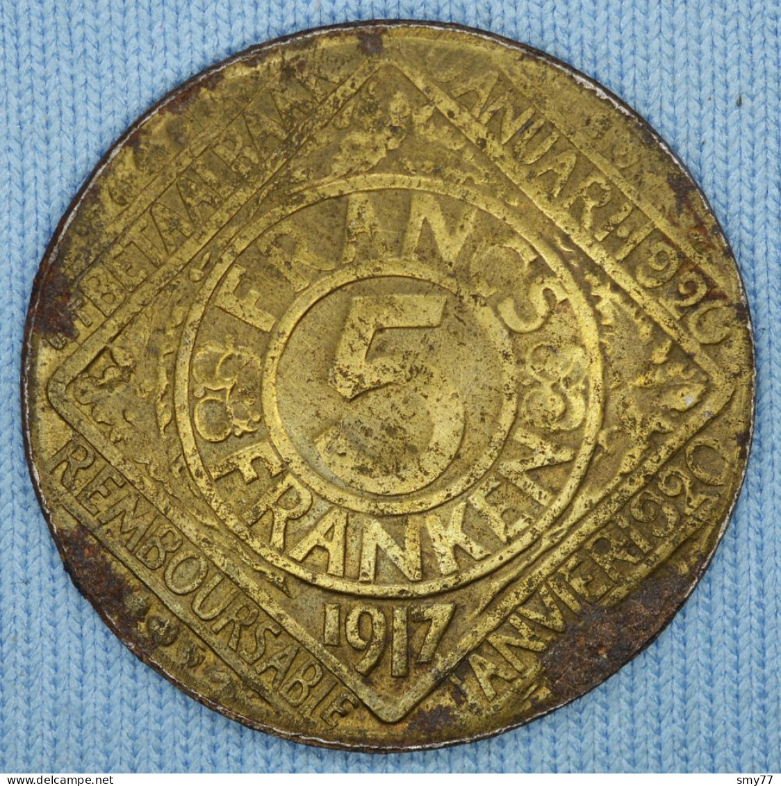 Gand / Gent • 5 Francs / Franken 1917 • Monnaie De Nécessité Belgique / Belgie • [24-137] - Noodgeld