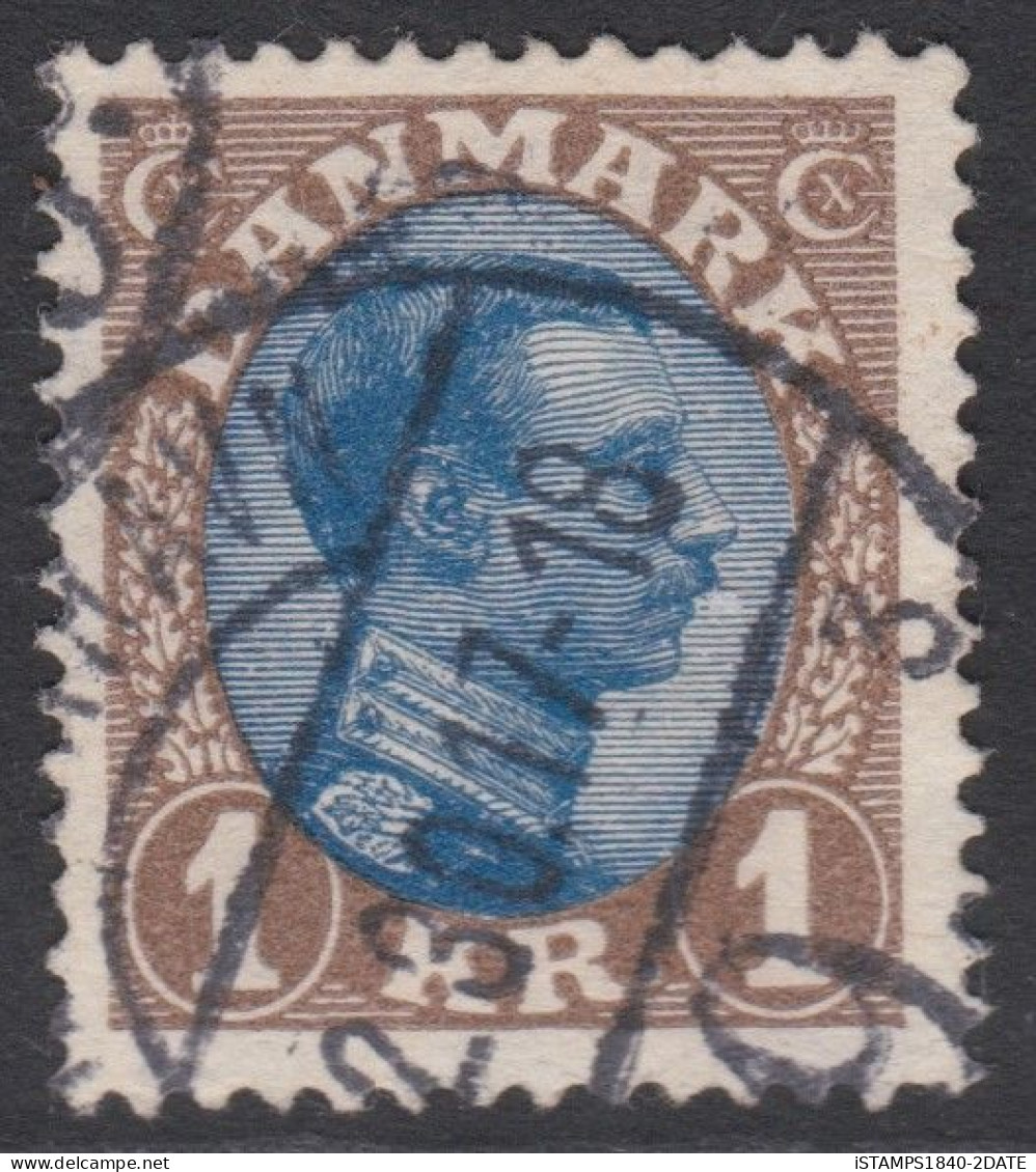 00577/ Denmark 1914 Sg167 Blue & Brown Fine Used Denmark King Christian X Cv £2.75 - Usado