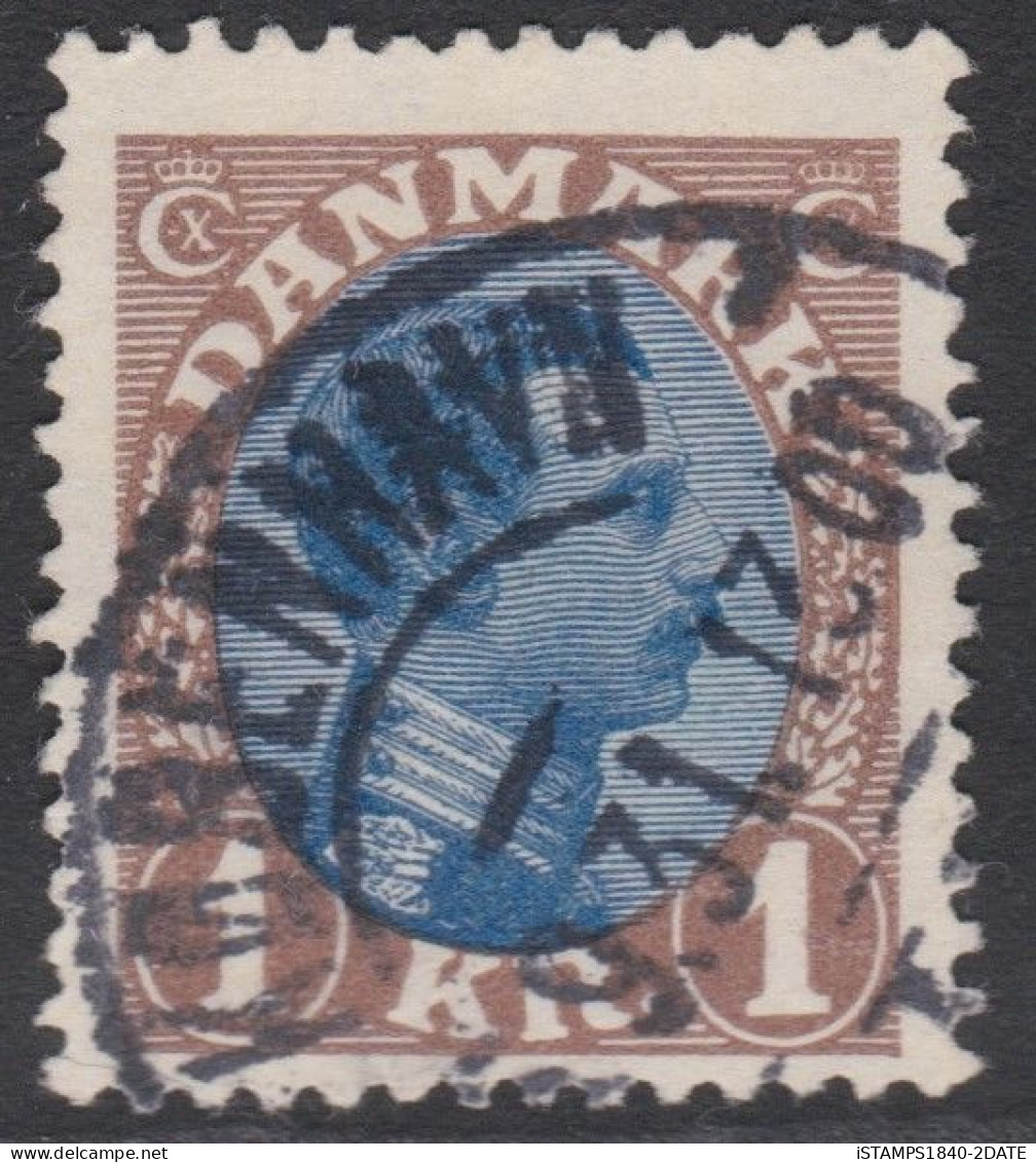 00578/ Denmark 1914 Sg167 Blue & Brown Fine Used Denmark King Christian X Cv £2.75 - Used Stamps