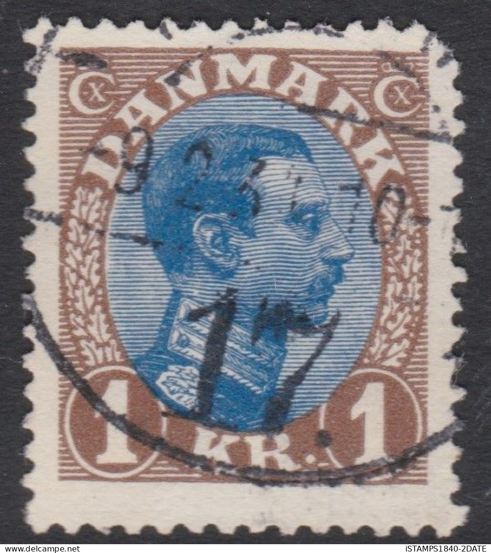 00579/ Denmark 1914 Sg167 Blue & Brown  Used Denmark King Christian X Cv £2.75 - Usado