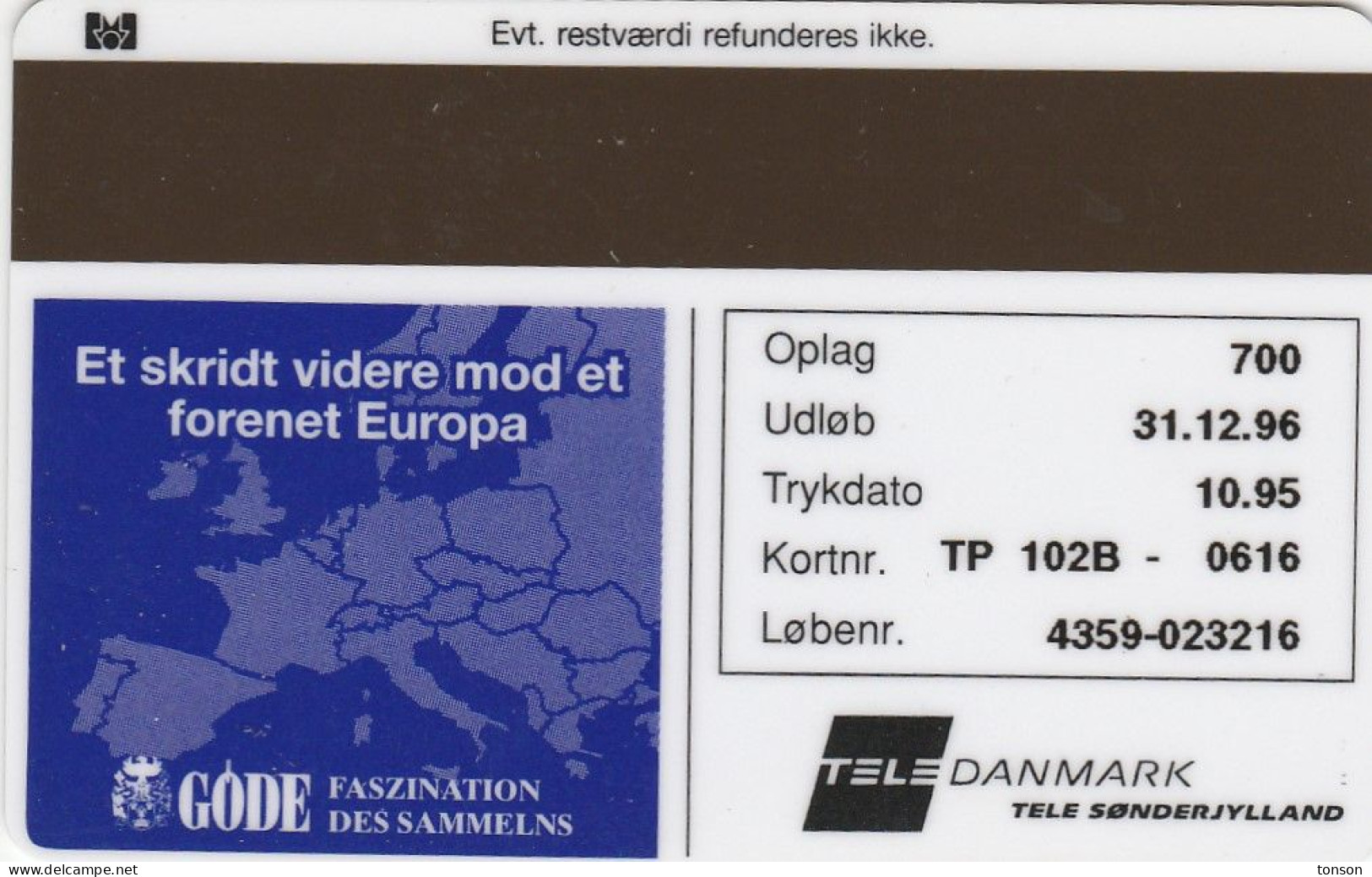 Denmark, TP 102B, ECU-Finland, Mint, Only 700 Issued, Coins, Flag, Notes, 2 Scans. - Dänemark