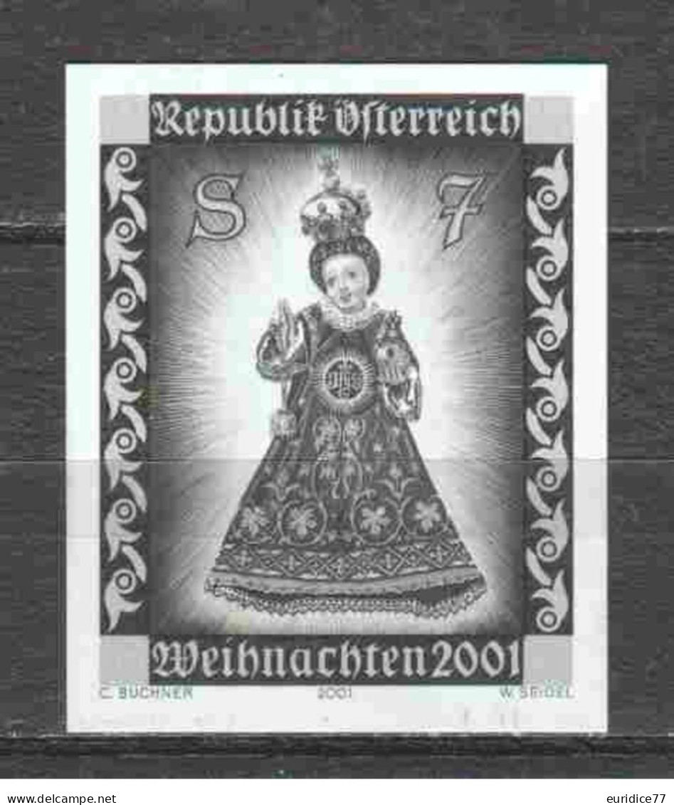 Austria 2001 - Christmas Black Print Mnh** - Proeven & Herdruk