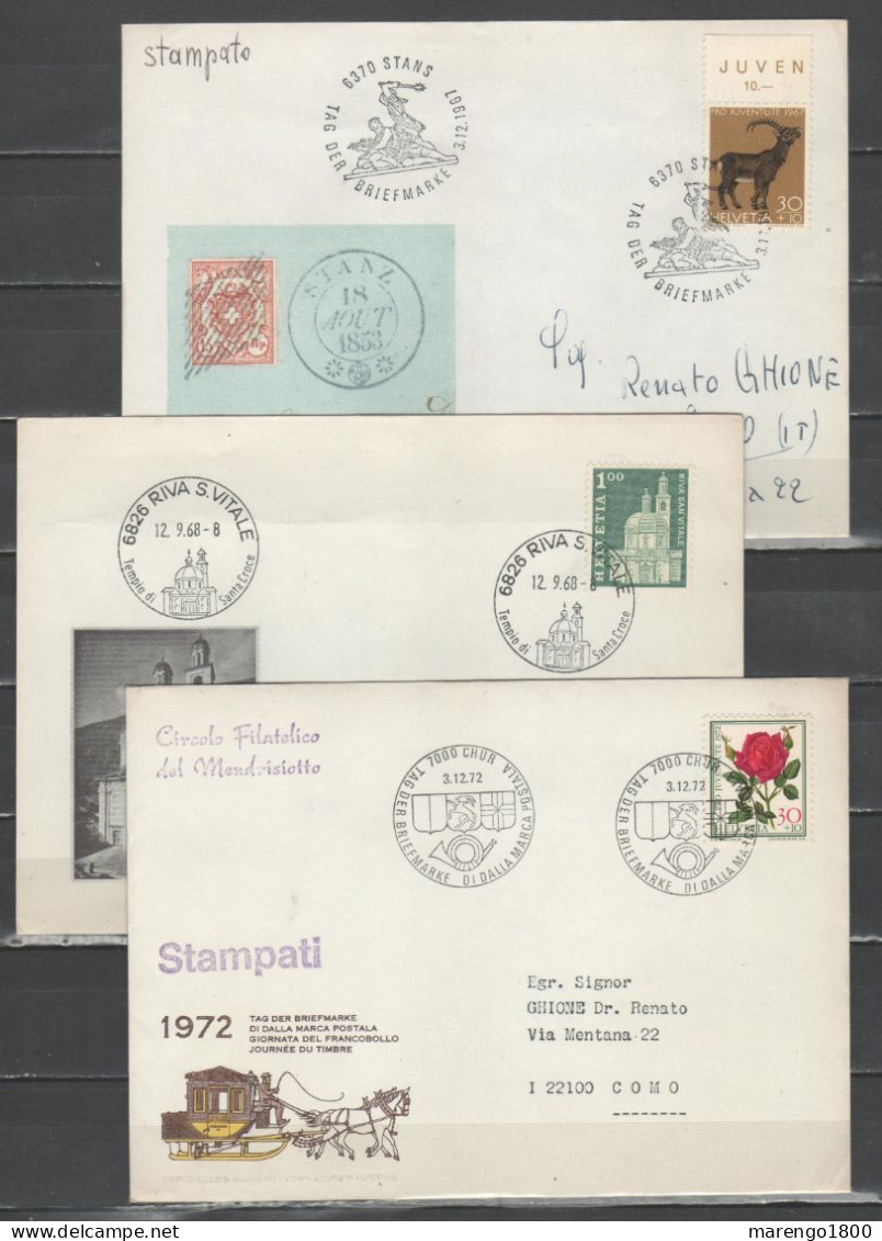 Svizzera 1967-72 - 3 Buste Con Annulli Speciali           (g8910) - Collections