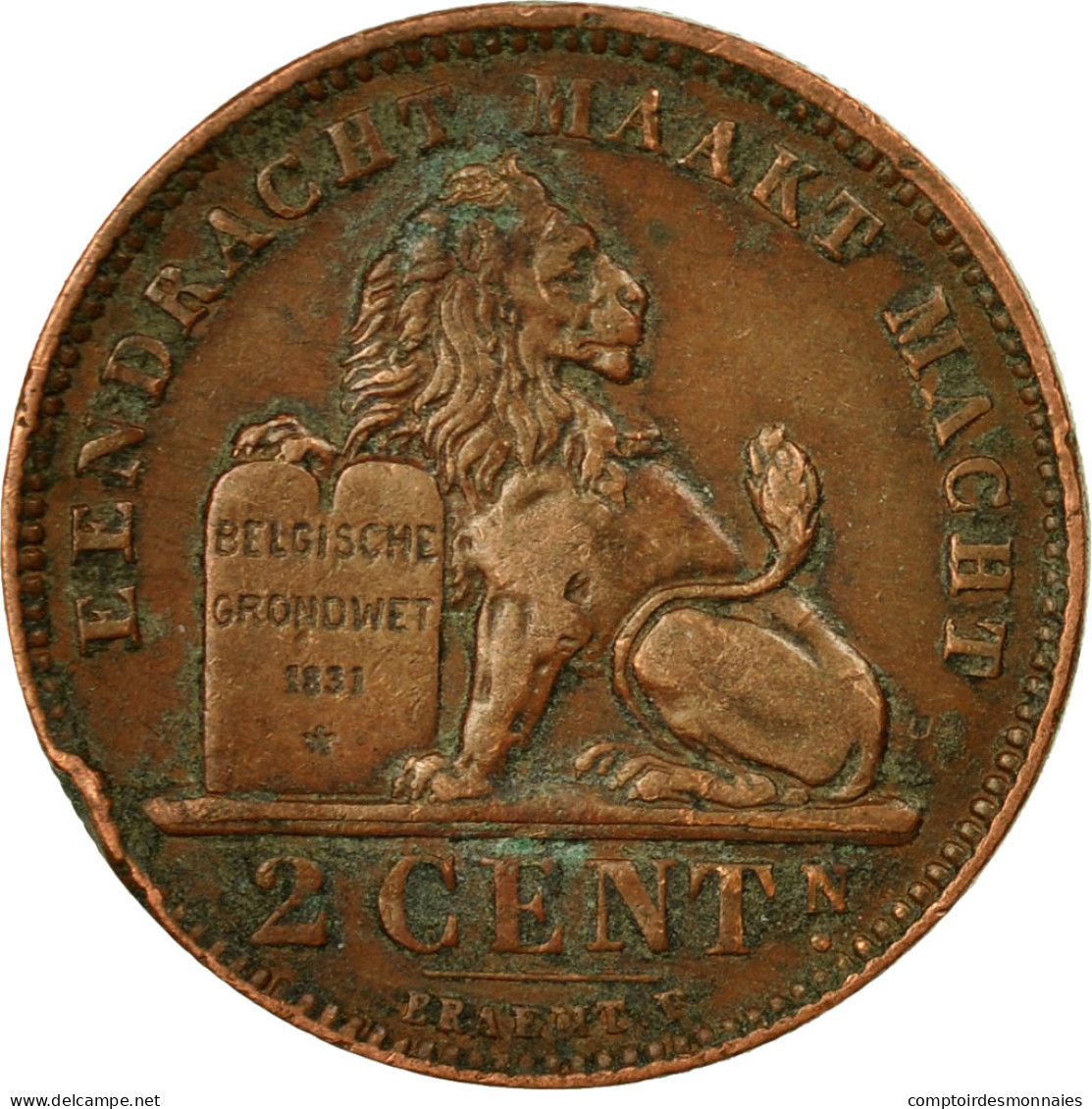 Monnaie, Belgique, 2 Centimes, 1902, TB+, Cuivre, KM:36 - 2 Cents