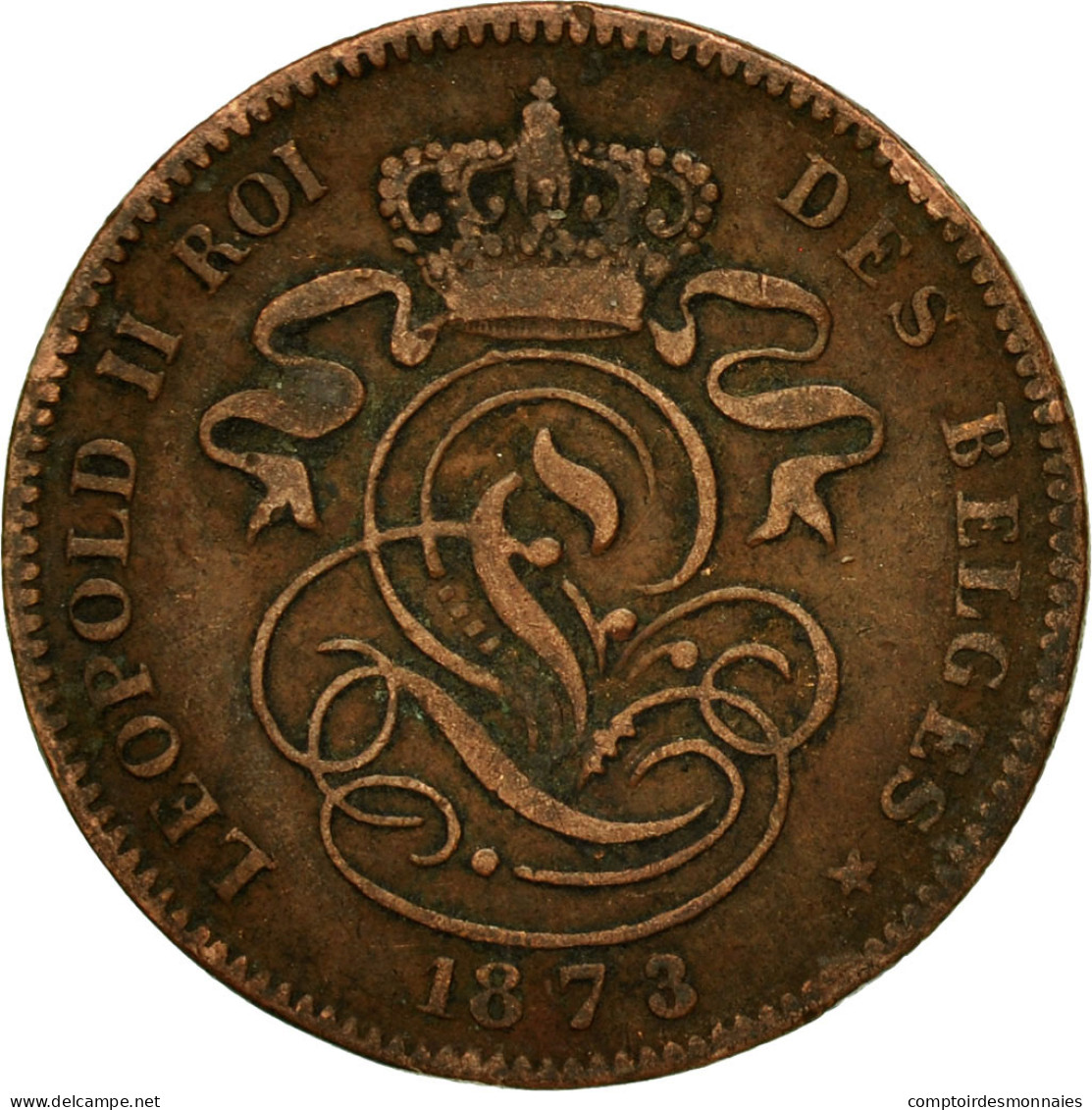 Monnaie, Belgique, Leopold II, 2 Centimes, 1873, TB+, Cuivre, KM:35.1 - 2 Centimes