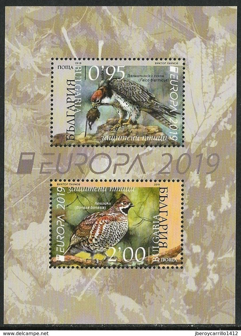 BULGARIA /BULGARIE / BULGARIEN-EUROPA 2019 -NATIONAL BIRDS.-"AVES - BIRDS - VÖGEL -OISEAUX"- HOJITA BLOQUE - 2019