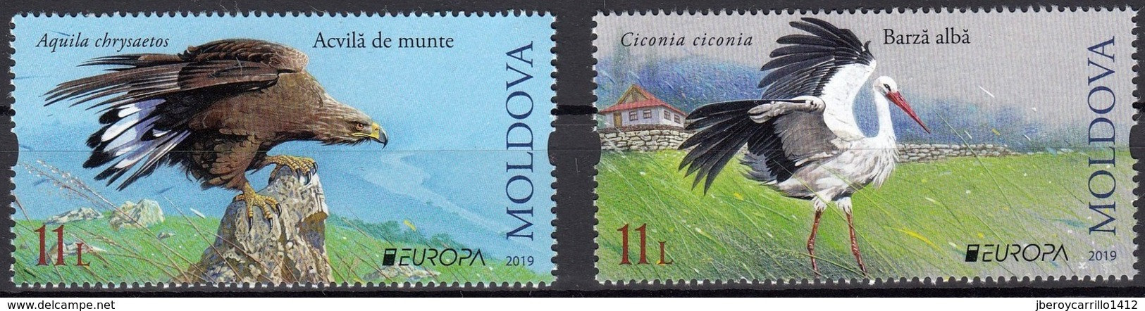 MOLDAVIA /MOLDOVA /MOLDAWIEN  - EUROPA 2019 -NATIONAL BIRDS.-"AVES - BIRDS - VÖGEL -OISEAUX"- SERIE De 2 V. - 2019