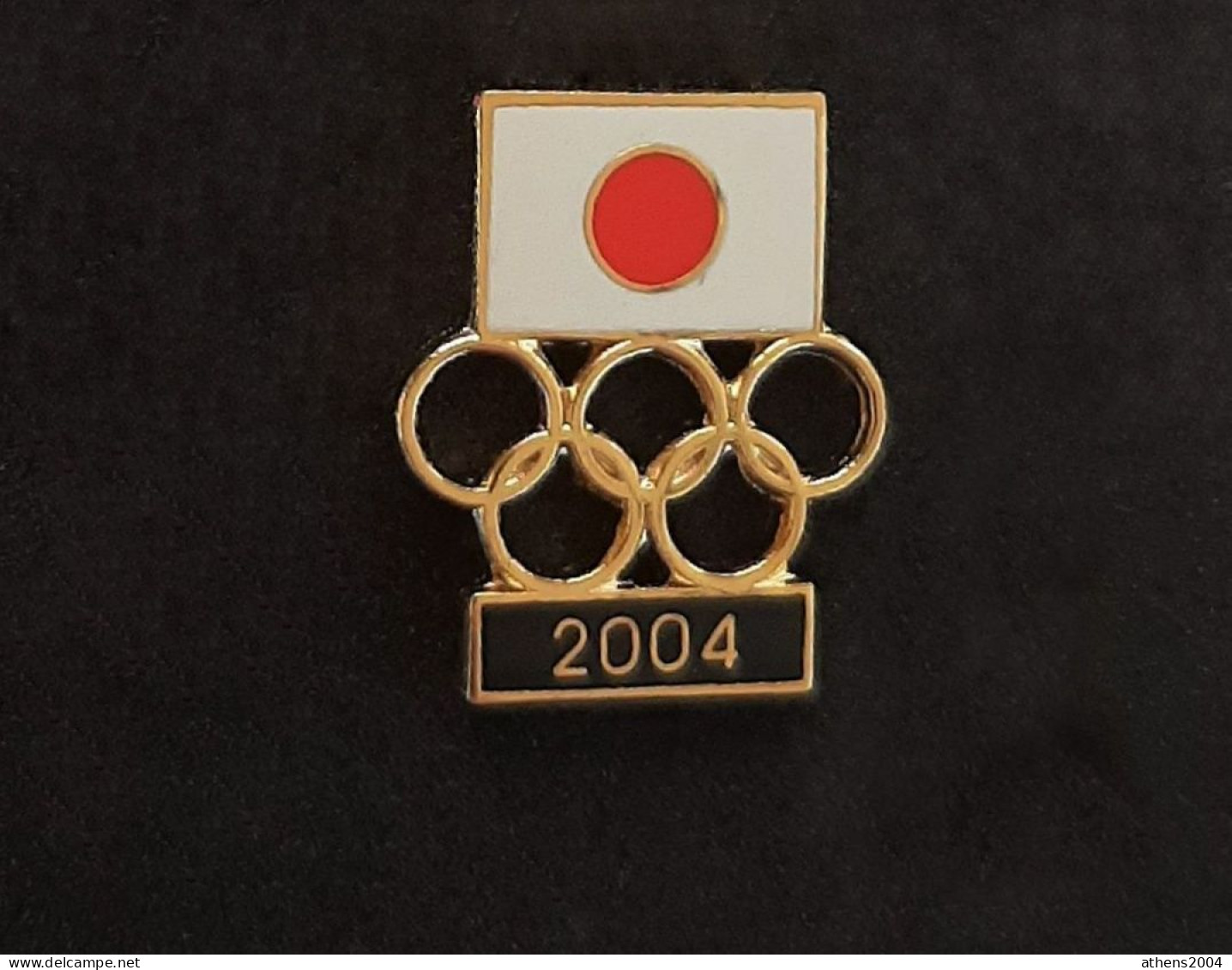 @ Athens 2004 Olympic Games - Japan Dated NOC Pin, Black Version - Olympic Games