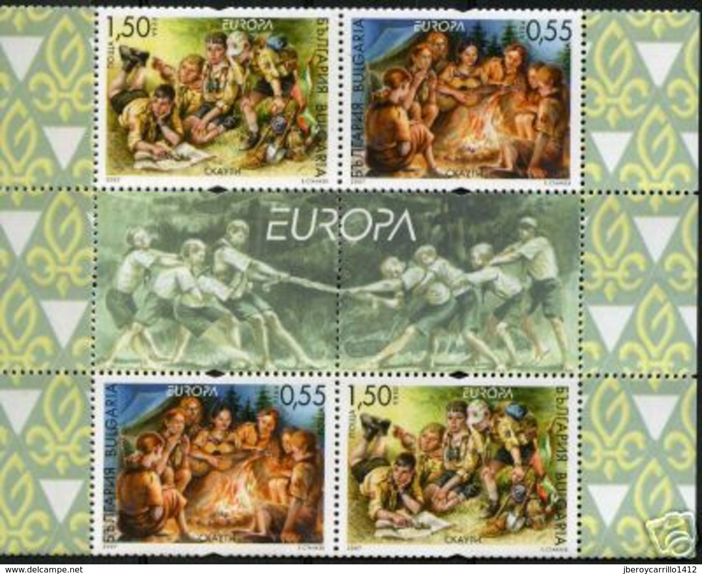 BULGARIA/ BULGARIE/ BULGARIEN -EUROPA  2007-"EXPLORADORES -A CENTENARY SCOUT - EUROPA-CEPT"- 2 SERIES En GUTTER PAIR - 2007