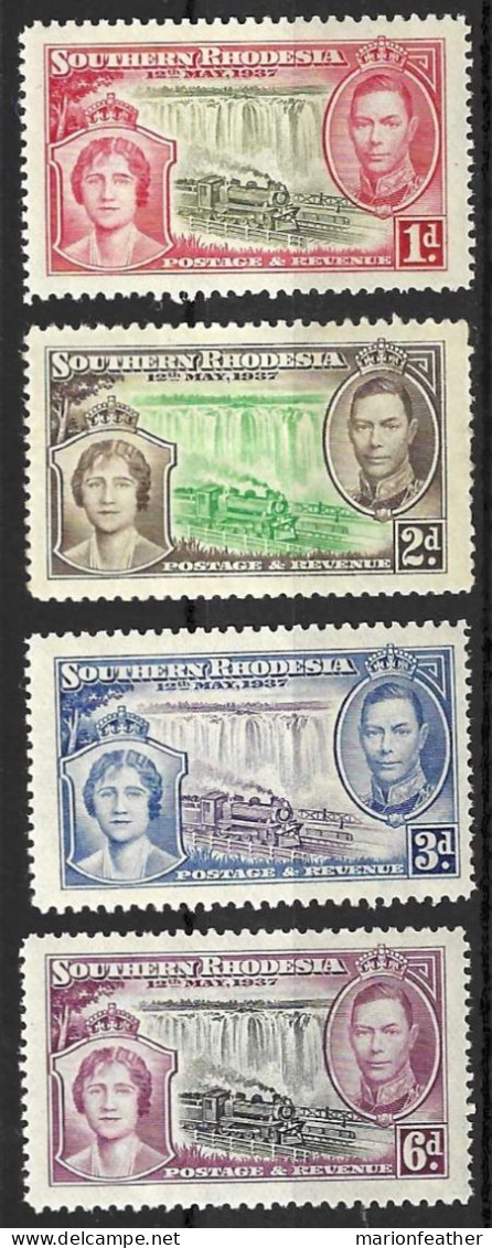 SOUTHERN RHODESIA....KING GEORGE VI..(1936-52.)......" 1937..".....CORONATION ....SET OF 4.......MH... - Southern Rhodesia (...-1964)